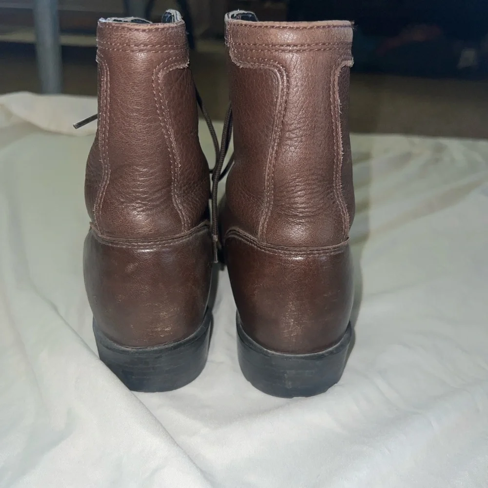 Ariat lacetie Brown roundtoe Leather Boots - Picture 4 of 4